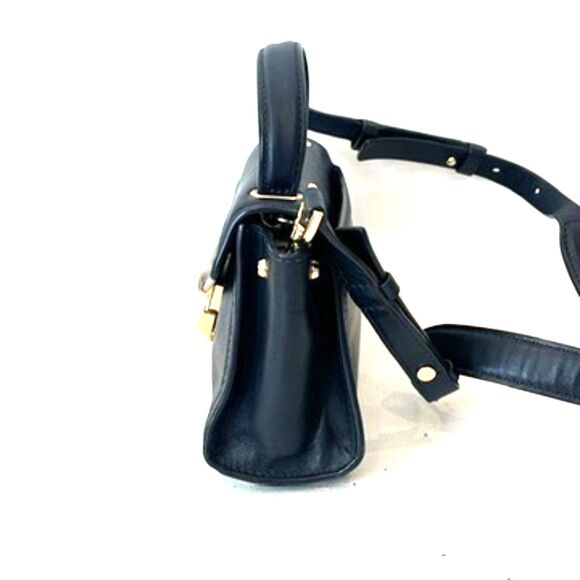 Michael Kors Mini Whitney Bag Navy Blue Small Satchel with Crossbody Strap - Picture 4 of 10